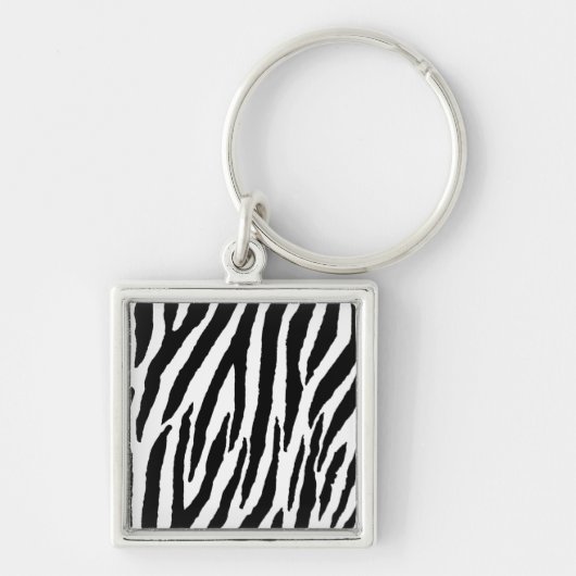 Trendy Black and White Zebra Pattern Sleutelhanger (Voorkant)