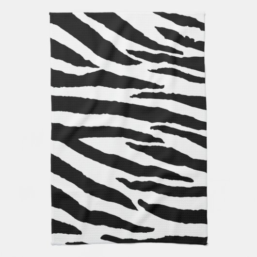 Trendy Black and White Zebra Pattern Theedoek (Verticaal)