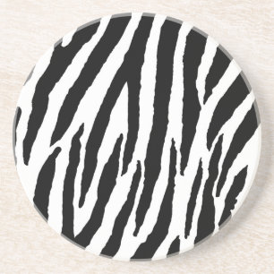 Trendy Black and White Zebra Pattern Zandsteen Onderzetter