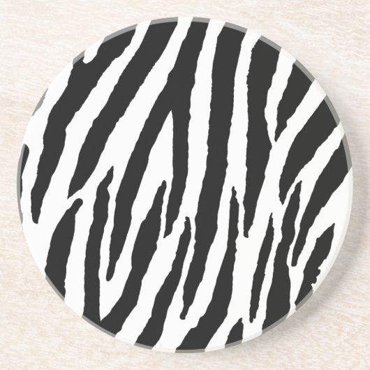 Trendy Black and White Zebra Pattern Zandsteen Onderzetter (Voorkant)