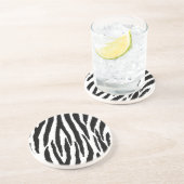 Trendy Black and White Zebra Pattern Zandsteen Onderzetter (Zijkant)