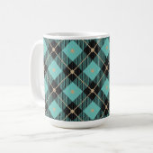 Trendy Black Aqua Pset Pattern Koffiemok (Voorkant links)