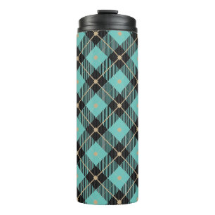 Trendy Black Aqua Pset Pattern Thermosbeker