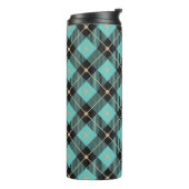 Trendy Black Aqua Pset Pattern Thermosbeker (Gedraaid links)