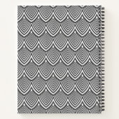 Trendy Black Arched Scallops Roze Monogram Naam Notitieboek (Achterkant)