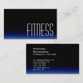Trendy Black Blue Fitness Sport Visitekaartje (Voorkant / Achterkant)