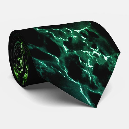 Trendy Black & Blue Green Neon Marble Stone - Cool Stropdas (Opgerold)