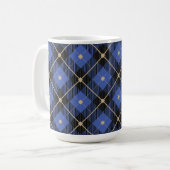 Trendy Black Blue Pset Pattern Koffiemok (Voorkant links)