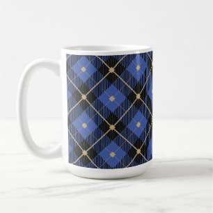 Trendy Black Blue Pset Pattern Koffiemok