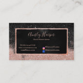 Trendy Black Blush Pink Glitter Professional Visitekaartje (Achterkant)
