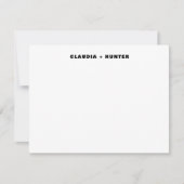 Trendy Black Bold Modern Typography Names Flat Notitiekaartje (Voorkant)