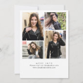 Trendy Black Bow Ribbon 4 PHOTO Graduation Part Kaart (Achterkant)