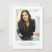 Trendy Black Bow Ribbon FOTO Afstudeerfeest Kaart (Achterkant)