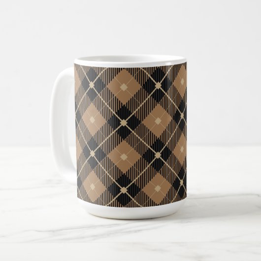 Trendy Black Brown Pset Pattern Koffiemok (Voorkant links)