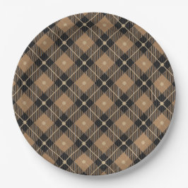 Trendy Black Brown Pset Pattern Papieren Bordje