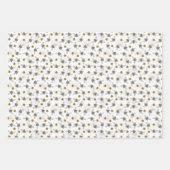 Trendy Black Buzzing Honeybee voor Lente & Zomer Inpakpapier Vel (Voorkant 2)