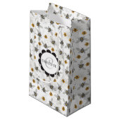 Trendy Black Buzzing Honeybee voor Lente & Zomer Klein Cadeauzakje (Voorkant Gekanteld)