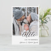 Trendy Black Calligraphy Married Little Christmas Feestdagenkaart (Staand voorkant)