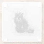 Trendy Black cat Distress Afbeelding Glazen Onderzetter (Achterkant)