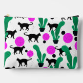 Trendy Black Cat en Cactus Pattern Etui (Voorkant)