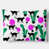 Trendy Black Cat en Cactus Pattern Etui (Achterkant)