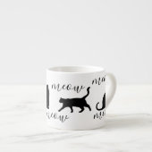 Trendy Black Cats Meow Script Espresso Kop (Voorkant rechts)
