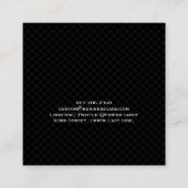 Trendy Black Checkered Modern Pattern Professional Vierkante Visitekaartje (Achterkant)