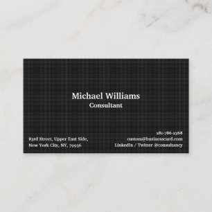 Trendy Black Checks Lines Pattern Modern Elegant Visitekaartje