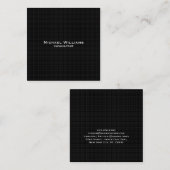 Trendy Black Checks Modern Minimalist Professional Vierkante Visitekaartje (Voorkant / Achterkant)