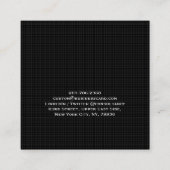 Trendy Black Checks Modern Minimalist Professional Vierkante Visitekaartje (Achterkant)