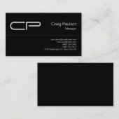 Trendy Black Chic Monogram Visitekaartje (Voorkant / Achterkant)