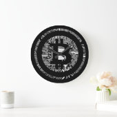 Trendy Black Circuitry Bitcoin Logo Grote Klok (Huis)