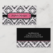 Trendy Black damask afstuderen douanenaam card Contactkaartje (Voorkant / Achterkant)