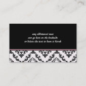 Trendy Black damask afstuderen douanenaam card Contactkaartje (Achterkant)