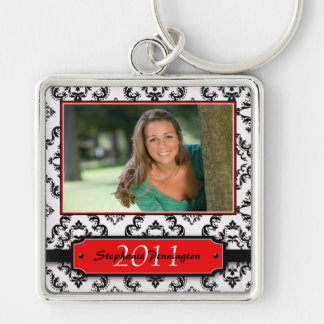 Trendy Black damask afstuderen foto sleutelhanger