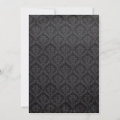 Trendy Black damask blue jewel bruiloft Kaart (Achterkant)