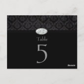 Trendy Black damask diamond bruiloft Briefkaart (Achterkant)