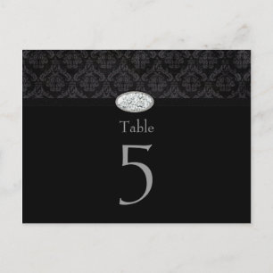 Trendy Black damask diamond bruiloft Briefkaart