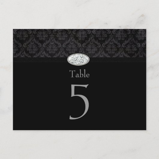 Trendy Black damask diamond bruiloft Briefkaart (Voorkant)