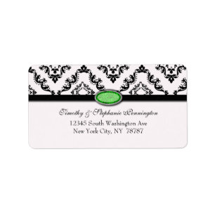 Trendy black damask limoen jewel adavery label