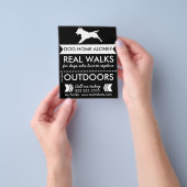 Trendy Black Dog Silhouette Dog Walker Flyer (Hand)