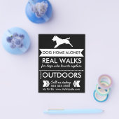 Trendy Black Dog Silhouette Dog Walker Flyer (Enkel)