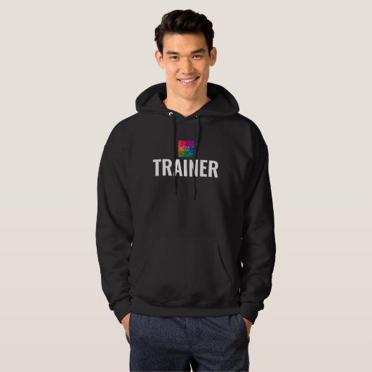 Trendy Black, dubbelzijdig afdrukken, Mannen train Hoodie (Voorkant volledig)