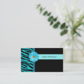 Trendy Black en Blauwgroen Zebra afdrukken met Dai Visitekaartje (Staand voorkant)