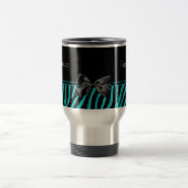 Trendy Black en Blauwgroen Zebra afdrukken met lin Reisbeker (Center)