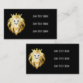 Trendy Black en Faux Gold Lion Head Logo Visitekaartje (Voorkant / Achterkant)