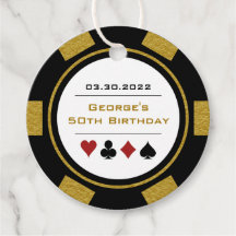 Trendy Black en Gold Casino Poker Chip Birthday