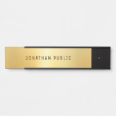 Trendy Black en Gold Glamor Modern Sjabloon Deurbordje (Voorkant)