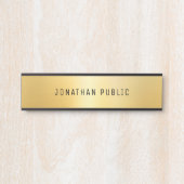 Trendy Black en Gold Glamor Modern Sjabloon Deurbordje (Voorkant)