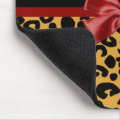 Trendy Black en Gold Leopard Print Red Ribbon Bow Muismat (Hoek)